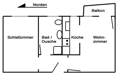 Grundriss Ferienwohnung Dünengarten